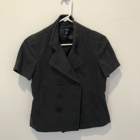 Gap Grey Cropped Jacket sz Small - Picture 2 of 5